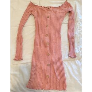 Fashion Nova Pink Off Shoulder Mini Dress